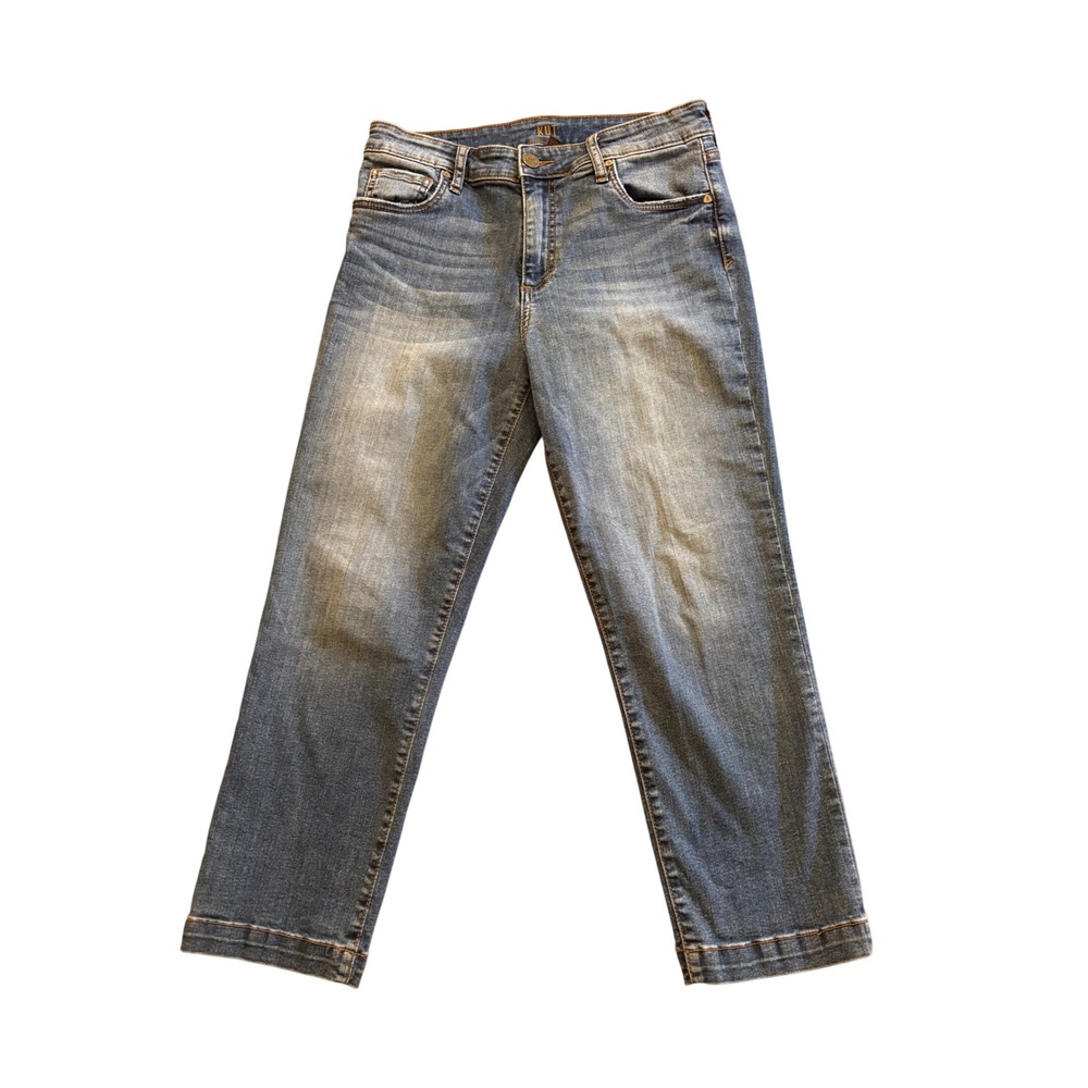 Kut from the Kloth High Rise Crop Straight Leg Jeans Medium Wash Size 6